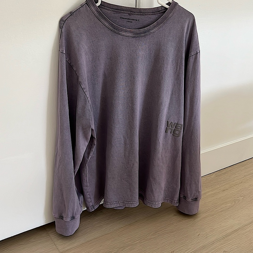 ALEXANDER WANG T purple faded long sleeve tshirt XL